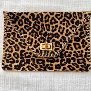 Lilly Pulitzer Animal Print Clutch with Gold Accent